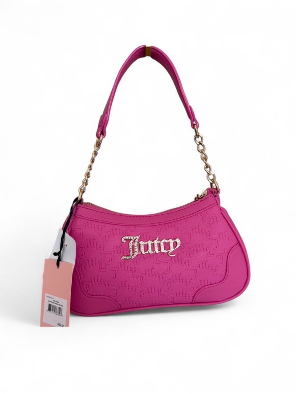 Juicy Couture Fuchsia Shoulder Bag with Gold Chain